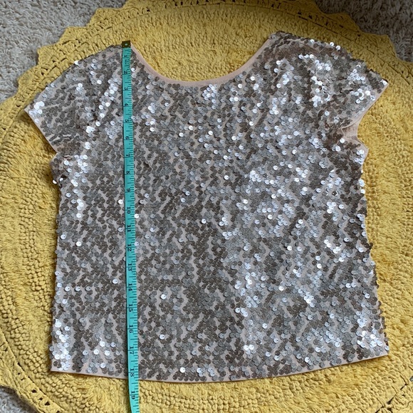 XXS express sequin sparkly crop top with low back - Picture 3 of 5